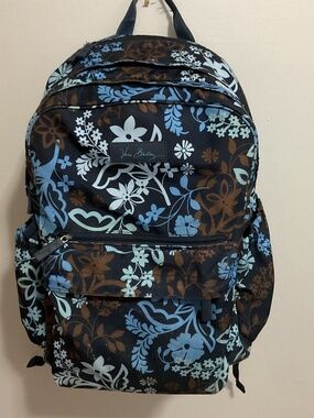 Vera Bradley Large Java Floral Campus Backpack in Water-Resistant Nylon